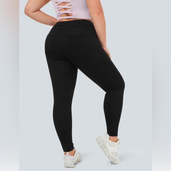 Halara Flex High Waisted Stretchy Knit Denim Plus Size Jeggings - Picture 4 of 14